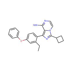 CCc1cc(Oc2ccccc2)ccc1-c1nc(C2CCC2)n2ccnc(N)c12 ZINC000096168066