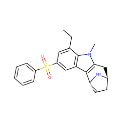 CCc1cc(S(=O)(=O)c2ccccc2)cc2c3c(n(C)c12)C[C@H]1CC[C@H]3N1 ZINC000100632736