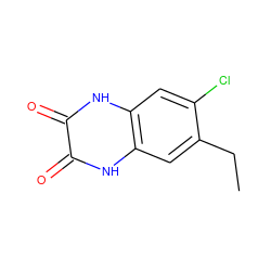 CCc1cc2[nH]c(=O)c(=O)[nH]c2cc1Cl ZINC000013761187