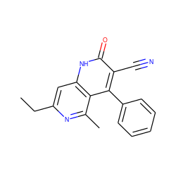 CCc1cc2[nH]c(=O)c(C#N)c(-c3ccccc3)c2c(C)n1 ZINC000299860694