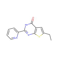 CCc1cc2c(=O)[nH]c(-c3ccccn3)nc2s1 ZINC000008684349