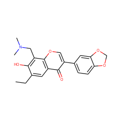 CCc1cc2c(=O)c(-c3ccc4c(c3)OCO4)coc2c(CN(C)C)c1O ZINC000000940984