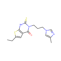 CCc1cc2c(=O)n(CCCn3cnc(C)c3)c(=S)[nH]c2s1 ZINC000138342166