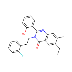 CCc1cc2c(=O)n(CCc3ccccc3F)c(-c3ccccc3O)nc2cc1C ZINC000049047351