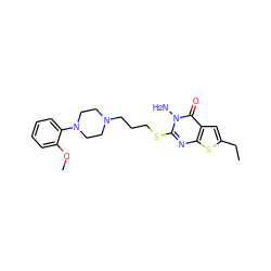 CCc1cc2c(=O)n(N)c(SCCCN3CCN(c4ccccc4OC)CC3)nc2s1 ZINC000026024347