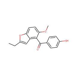 CCc1cc2c(C(=O)c3ccc(O)cc3)c(OC)ccc2o1 ZINC000071329833