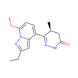 CCc1cc2c(C3=NNC(=O)C[C@@H]3C)ccc(OC)n2n1 ZINC000072316826