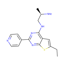 CCc1cc2c(NC[C@@H](C)N)nc(-c3ccncc3)nc2s1 ZINC000223685637