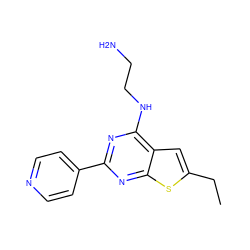 CCc1cc2c(NCCN)nc(-c3ccncc3)nc2s1 ZINC000205888230