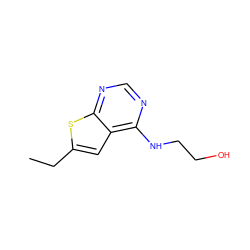 CCc1cc2c(NCCO)ncnc2s1 ZINC000002332116