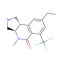 CCc1cc2c(c(C(F)(F)F)c1)C(=O)N(C)[C@H]1CNC[C@H]21 ZINC000035899859