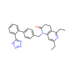 CCc1cc2c(c(CC)n1)CCC(=O)N2Cc1ccc(-c2ccccc2-c2nnn[nH]2)cc1 ZINC000003784334