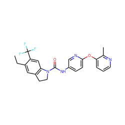 CCc1cc2c(cc1C(F)(F)F)N(C(=O)Nc1ccc(Oc3cccnc3C)nc1)CC2 ZINC000029484937