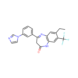 CCc1cc2c(cc1C(F)(F)F)NC(=O)CC(c1cccc(-n3ccnc3)c1)=N2 ZINC000101152117