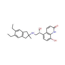 CCc1cc2c(cc1CC)CC(C)(NC[C@H](O)c1ccc(O)c3[nH]c(=O)ccc13)C2 ZINC000035951268