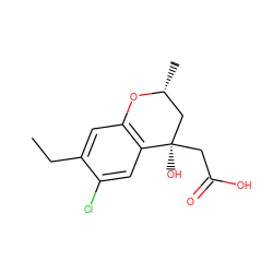 CCc1cc2c(cc1Cl)[C@](O)(CC(=O)O)C[C@@H](C)O2 ZINC000013456226