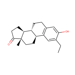 CCc1cc2c(cc1O)CC[C@@H]1[C@@H]2CC[C@]2(C)C(=O)CC[C@@H]12 ZINC000019416724