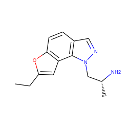 CCc1cc2c(ccc3cnn(C[C@@H](C)N)c32)o1 ZINC000014952633