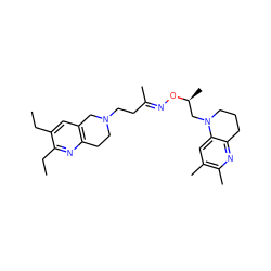 CCc1cc2c(nc1CC)CCN(CC/C(C)=N/O[C@@H](C)CN1CCCc3nc(C)c(C)cc31)C2 ZINC000038797118