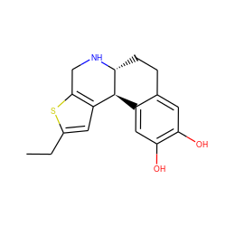CCc1cc2c(s1)CN[C@@H]1CCc3cc(O)c(O)cc3[C@@H]21 ZINC000013762049