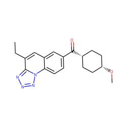 CCc1cc2cc(C(=O)[C@H]3CC[C@@H](OC)CC3)ccc2n2nnnc12 ZINC000253638190