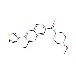 CCc1cc2cc(C(=O)[C@H]3CC[C@@H](OC)CC3)ccc2nc1-c1ccsc1 ZINC000253659902