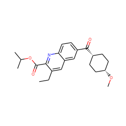 CCc1cc2cc(C(=O)[C@H]3CC[C@@H](OC)CC3)ccc2nc1C(=O)OC(C)C ZINC000253661019