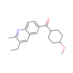 CCc1cc2cc(C(=O)C3CCC(OC)CC3)ccc2nc1C ZINC000000009233