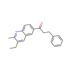 CCc1cc2cc(C(=O)CCc3ccccc3)ccc2nc1C ZINC000013613081