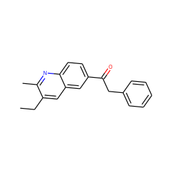 CCc1cc2cc(C(=O)Cc3ccccc3)ccc2nc1C ZINC000013613109