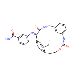 CCc1cc2ccc1CCOC(=O)Nc1cccc(c1)CNC(=O)[C@@H]2Nc1cccc(C(N)=O)c1 ZINC000140748187