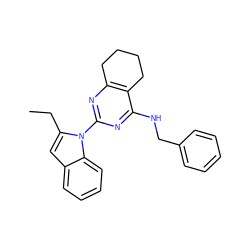 CCc1cc2ccccc2n1-c1nc2c(c(NCc3ccccc3)n1)CCCC2 ZINC000208058601