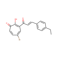 CCc1ccc(/C=C/C(=O)c2cc(Br)ccc(=O)c2O)cc1 ZINC000004667450