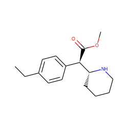 CCc1ccc([C@@H](C(=O)OC)[C@H]2CCCCN2)cc1 ZINC000064442585