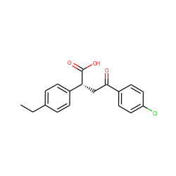 CCc1ccc([C@@H](CC(=O)c2ccc(Cl)cc2)C(=O)O)cc1 ZINC000001397603