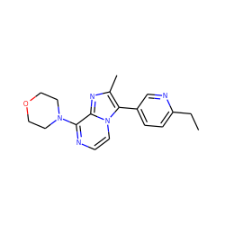 CCc1ccc(-c2c(C)nc3c(N4CCOCC4)nccn23)cn1 ZINC000147936244