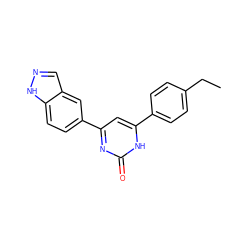 CCc1ccc(-c2cc(-c3ccc4[nH]ncc4c3)nc(=O)[nH]2)cc1 ZINC000040979167