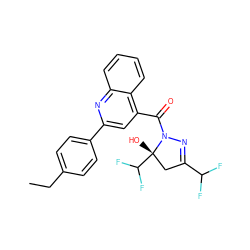 CCc1ccc(-c2cc(C(=O)N3N=C(C(F)F)C[C@]3(O)C(F)F)c3ccccc3n2)cc1 ZINC000000654445