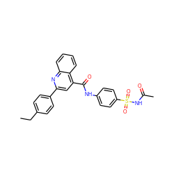 CCc1ccc(-c2cc(C(=O)Nc3ccc(S(=O)(=O)NC(C)=O)cc3)c3ccccc3n2)cc1 ZINC000001200471