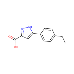 CCc1ccc(-c2cc(C(=O)O)n[nH]2)cc1 ZINC000006848733