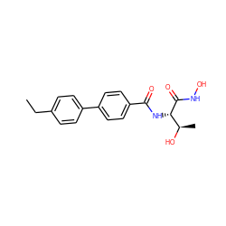 CCc1ccc(-c2ccc(C(=O)N[C@H](C(=O)NO)[C@@H](C)O)cc2)cc1 ZINC000084605209