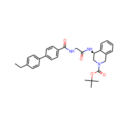 CCc1ccc(-c2ccc(C(=O)NCC(=O)N[C@@H]3CN(C(=O)OC(C)(C)C)Cc4ccccc43)cc2)cc1 ZINC000149247939