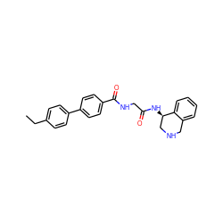 CCc1ccc(-c2ccc(C(=O)NCC(=O)N[C@@H]3CNCc4ccccc43)cc2)cc1 ZINC000148733184