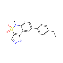 CCc1ccc(-c2ccc3c(c2)-c2[nH]ncc2S(=O)(=O)N3C)cc1 ZINC000095591813