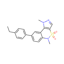 CCc1ccc(-c2ccc3c(c2)-c2c(cnn2C)S(=O)(=O)N3C)cc1 ZINC000095586966