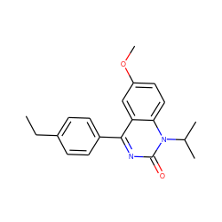 CCc1ccc(-c2nc(=O)n(C(C)C)c3ccc(OC)cc23)cc1 ZINC000045371425