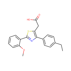 CCc1ccc(-c2nc(-c3ccccc3OC)sc2CC(=O)O)cc1 ZINC000002955995