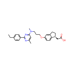 CCc1ccc(-c2nc(C)cc(N(C)CCCOc3ccc4c(c3)CC[C@H]4CC(=O)O)n2)cc1 ZINC000028891622