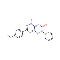 CCc1ccc(-c2nc3c(=O)n(-c4ccccc4)c(=O)nc-3n(C)n2)cc1 ZINC000096282734