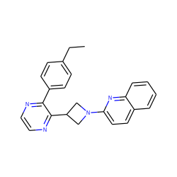 CCc1ccc(-c2nccnc2C2CN(c3ccc4ccccc4n3)C2)cc1 ZINC000140140676